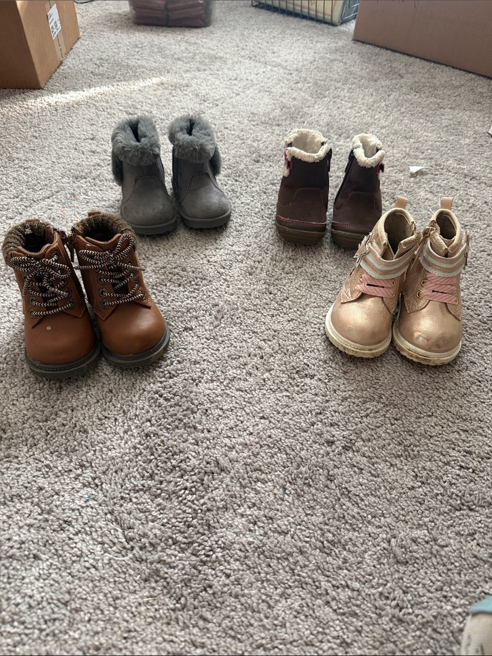 Kids Brown Lace-Up Boots - Comfortable Winter Footwear